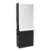 Glo Double Operator Styling Station with Slide-out Appliance Holder, Solid Surface Shelf, and Silver Rectangle Glo Mirror - Kaemark