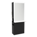Glo Double Operator Styling Station with Slide-out Appliance Holder, Solid Surface Shelf, and Silver Rectangle Glo Mirror - Kaemark
