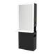 Glo Double Operator Styling Station with Slide-out Appliance Holder, Solid Surface Shelf, and Silver Rectangle Glo Mirror - Kaemark