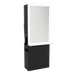 Glo Double Operator Styling Station with Slide-out Appliance Holder, Solid Surface Shelf, and Silver Rectangle Glo Mirror - Kaemark