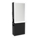Glo Double Operator Styling Station with Slide-out Appliance Holder, Solid Surface Shelf, and Silver Rectangle Glo Mirror - Kaemark