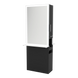 Glo Double Operator Styling Station with Slide-out Appliance Holder, Solid Surface Shelf, and Silver Rectangle Glo Mirror - Kaemark