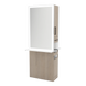 Glo Double Operator Styling Station with Slide-out Appliance Holder, Solid Surface Shelf, and Silver Rectangle Glo Mirror - Kaemark