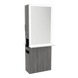 Glo Double Operator Styling Station with Slide-out Appliance Holder, Solid Surface Shelf, and Silver Rectangle Glo Mirror - Kaemark