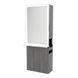 Glo Double Operator Styling Station with Slide-out Appliance Holder, Solid Surface Shelf, and Silver Rectangle Glo Mirror - Kaemark