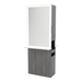 Glo Double Operator Styling Station with Slide-out Appliance Holder, Solid Surface Shelf, and Silver Rectangle Glo Mirror - Kaemark