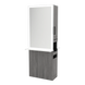 Glo Double Operator Styling Station with Slide-out Appliance Holder, Solid Surface Shelf, and Silver Rectangle Glo Mirror - Kaemark