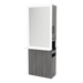 Glo Double Operator Styling Station with Slide-out Appliance Holder, Solid Surface Shelf, and Silver Rectangle Glo Mirror - Kaemark