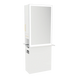 Glo Double Operator Styling Station with Slide-out Appliance Holder, Solid Surface Shelf, and Silver Rectangle Glo Mirror - Kaemark