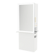 Glo Double Operator Styling Station with Slide-out Appliance Holder, Solid Surface Shelf, and Silver Rectangle Glo Mirror - Kaemark