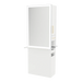 Glo Double Operator Styling Station with Slide-out Appliance Holder, Solid Surface Shelf, and Silver Rectangle Glo Mirror - Kaemark