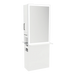 Glo Double Operator Styling Station with Slide-out Appliance Holder, Solid Surface Shelf, and Silver Rectangle Glo Mirror - Kaemark