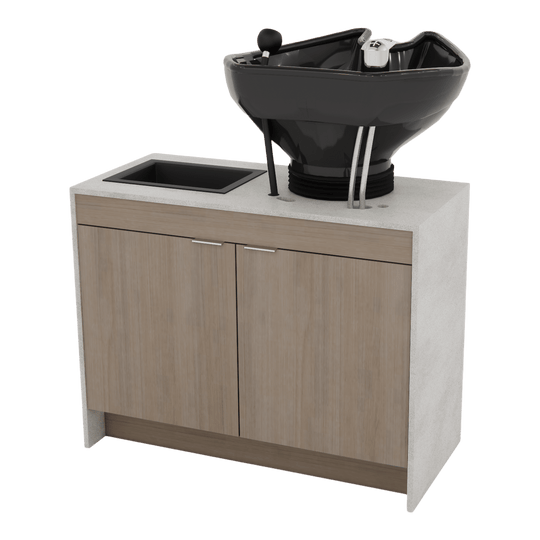 Glo Shampoo Backwash with Solid Surface Waterfall Top - Kaemark