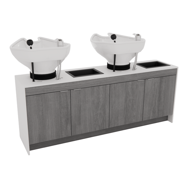 Glo Double Shampoo Backwash with Solid Surface Waterfall Top - Kaemark