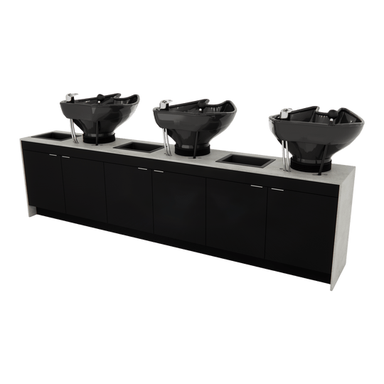 Glo Triple Shampoo Backwash with Solid Surface Waterfall Top - Kaemark