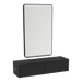 Glo Wall Mount Styling Station with Nestled Appliance Holder and Black Rectangle Westin Mirror - Kaemark