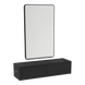 Glo Wall Mount Styling Station with Nestled Appliance Holder and Black Rectangle Westin Mirror - Kaemark