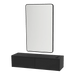 Glo Wall Mount Styling Station with Nestled Appliance Holder and Black Rectangle Westin Mirror - Kaemark