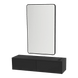 Glo Wall Mount Styling Station with Nestled Appliance Holder and Black Rectangle Westin Mirror - Kaemark