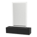 Glo Wall Mount Styling Station with Nestled Appliance Holder and Silver Rectangle Glo Mirror - Kaemark