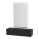 Glo Wall Mount Styling Station with Nestled Appliance Holder and Silver Rectangle Glo Mirror - Kaemark