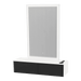 Glo Wall Mount Styling Station with Nestled Appliance Holder, Solid Surface Countertop, and Silver Rectangle Glo Mirror - Kaemark