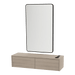 Glo Wall Mount Styling Station with Nestled Appliance Holder and Black Rectangle Westin Mirror - Kaemark