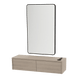 Glo Wall Mount Styling Station with Nestled Appliance Holder and Black Rectangle Westin Mirror - Kaemark