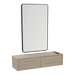 Glo Wall Mount Styling Station with Nestled Appliance Holder and Black Rectangle Westin Mirror - Kaemark