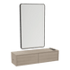 Glo Wall Mount Styling Station with Nestled Appliance Holder and Black Rectangle Westin Mirror - Kaemark