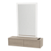 Glo Wall Mount Styling Station with Nestled Appliance Holder and Silver Rectangle Glo Mirror - Kaemark