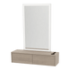 Glo Wall Mount Styling Station with Nestled Appliance Holder and Silver Rectangle Glo Mirror - Kaemark