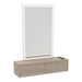 Glo Wall Mount Styling Station with Nestled Appliance Holder and Silver Rectangle Glo Mirror - Kaemark