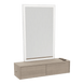 Glo Wall Mount Styling Station with Nestled Appliance Holder and Silver Rectangle Glo Mirror - Kaemark