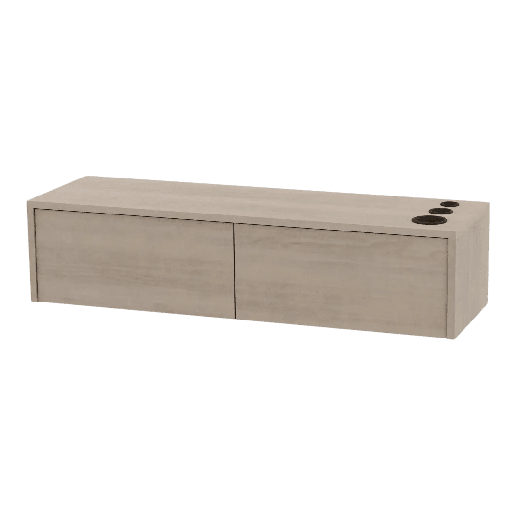 Glo Wall Mount Styling Station with Nestled Appliance Holder (Cabinet Only) - Kaemark