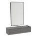 Glo Wall Mount Styling Station with Nestled Appliance Holder and Black Rectangle Westin Mirror - Kaemark