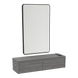 Glo Wall Mount Styling Station with Nestled Appliance Holder and Black Rectangle Westin Mirror - Kaemark