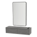 Glo Wall Mount Styling Station with Nestled Appliance Holder and Black Rectangle Westin Mirror - Kaemark