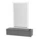 Glo Wall Mount Styling Station with Nestled Appliance Holder and Silver Rectangle Glo Mirror - Kaemark