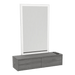 Glo Wall Mount Styling Station with Nestled Appliance Holder and Silver Rectangle Glo Mirror - Kaemark