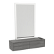 Glo Wall Mount Styling Station with Nestled Appliance Holder and Silver Rectangle Glo Mirror - Kaemark