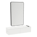 Glo Wall Mount Styling Station with Nestled Appliance Holder and Black Rectangle Westin Mirror - Kaemark