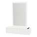 Glo Wall Mount Styling Station with Nestled Appliance Holder and Silver Rectangle Glo Mirror - Kaemark