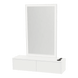 Glo Wall Mount Styling Station with Nestled Appliance Holder and Silver Rectangle Glo Mirror - Kaemark