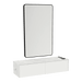 Glo Wall Mount Styling Station with Nestled Appliance Holder, Solid Surface Countertop, and Black Rectangle Westin Mirror - Kaemark