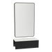 Glo Wall Mount Styling Station with Concealed Appliance Holder, Solid Surface Countertop, and Black Rectangle Westin Mirror - Kaemark