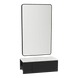 Glo Wall Mount Styling Station with Concealed Appliance Holder, Solid Surface Countertop, and Black Rectangle Westin Mirror - Kaemark