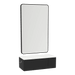 Glo Wall Mount Styling Station with Concealed Appliance Holder, Solid Surface Countertop, and Black Rectangle Westin Mirror - Kaemark
