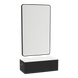Glo Wall Mount Styling Station with Concealed Appliance Holder, Solid Surface Countertop, and Black Rectangle Westin Mirror - Kaemark