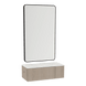 Glo Wall Mount Styling Station with Concealed Appliance Holder, Solid Surface Countertop, and Black Rectangle Westin Mirror - Kaemark